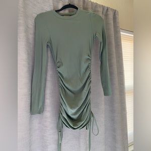 Saige + Paige 10/Medium sage green long sleeve mini dress